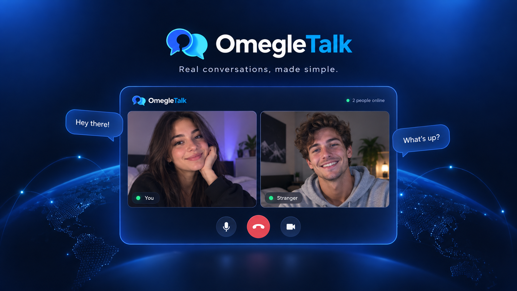 OmegleTalk video conversation connecting two people across the world